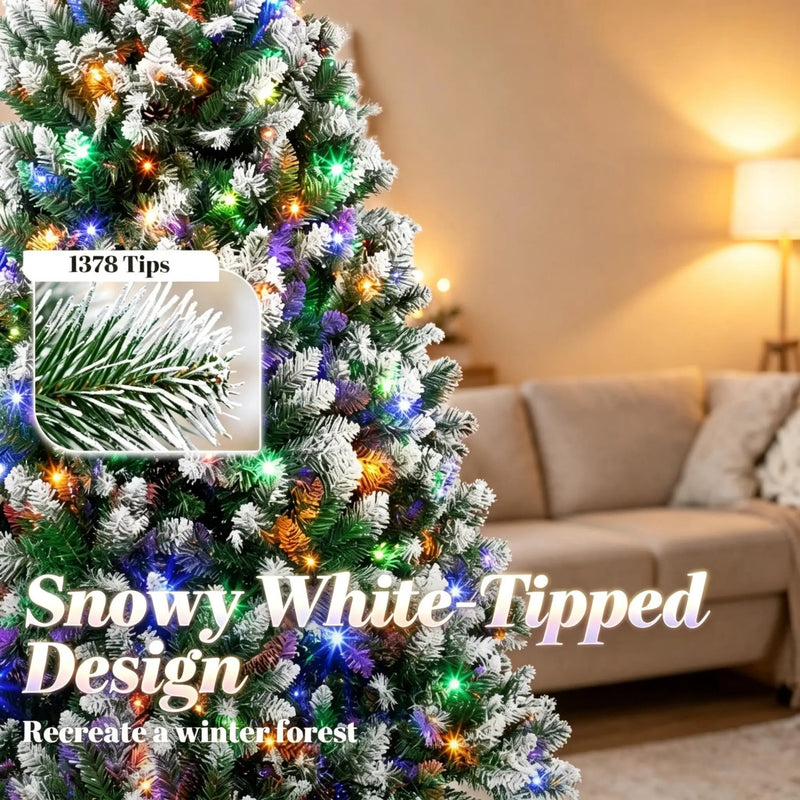 7.5 ft Pre-Lit Artificial Christmas Tree by HouseOfZazla