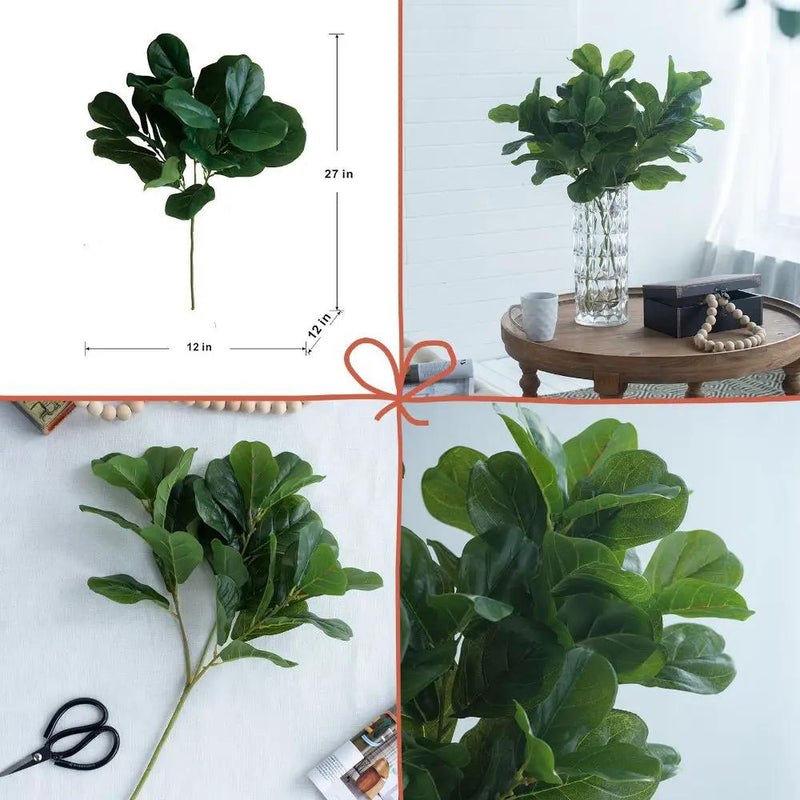 French Country Home Decor Collection (Includes An Artificial Plant, Vase, Trays, Stool And Side Table) (Set of 5) - Multicolor by Unique Piece Furniture