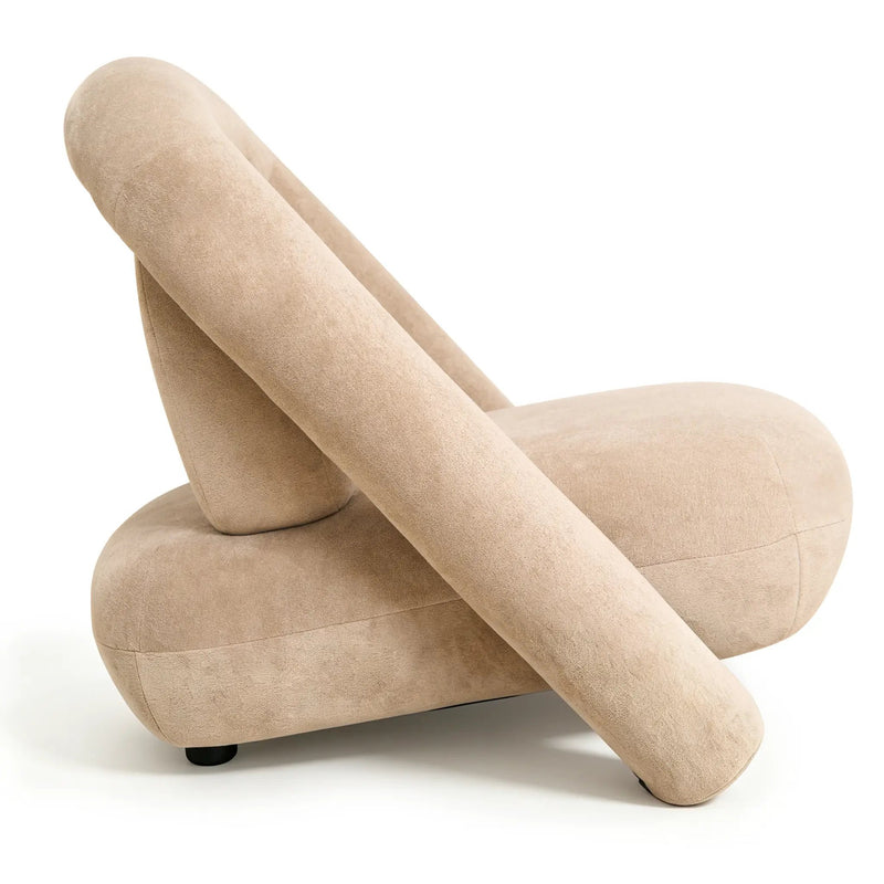 Stylish Dark Beige Velvet Lounge Chair by HouseOfZazla