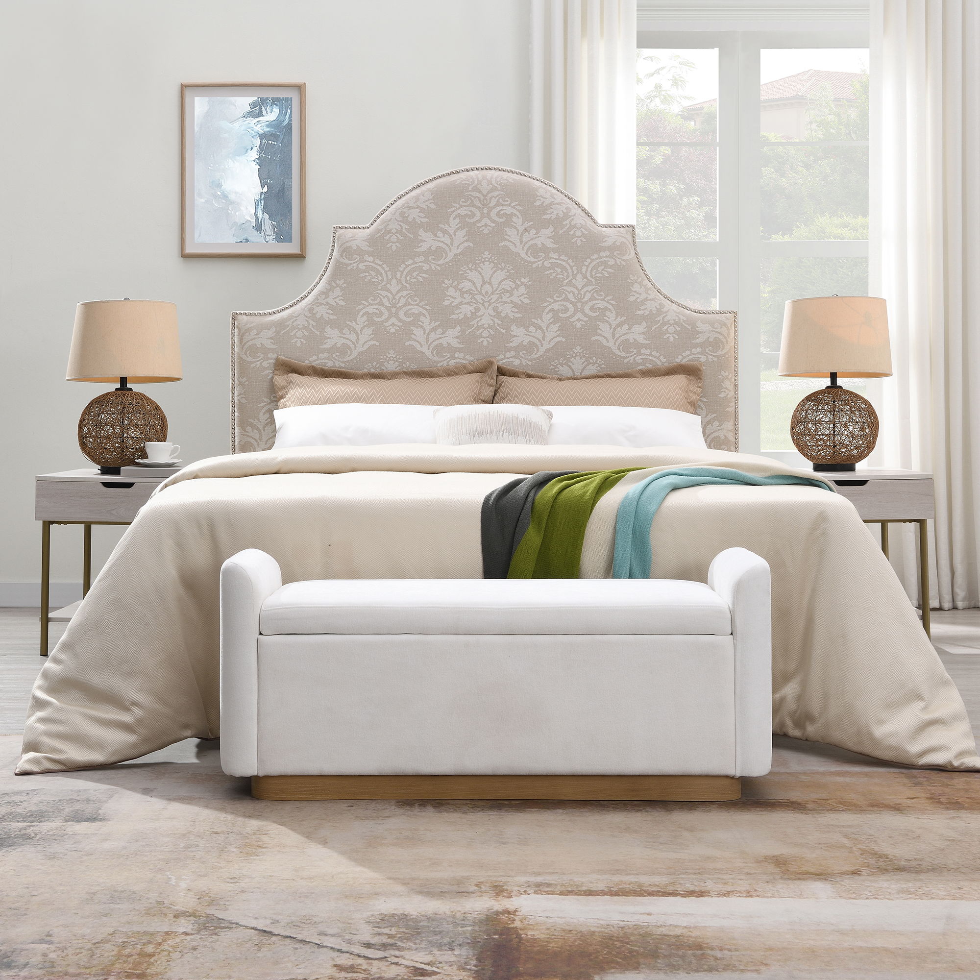 Upholstered Storage Bench With Safety Hinge by HouseOfZazla