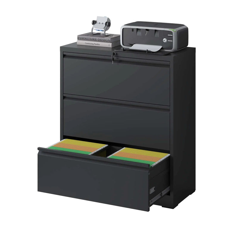 Premium Drawer Metal Lateral File Cabinet With Lock by Unique Piece Furniture