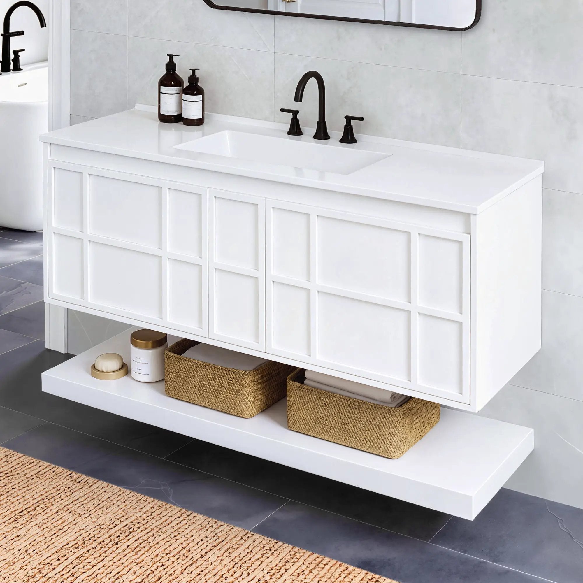 48 Inch Wall Mounted Bathroom Vanity Cabinet by HouseOfZazla