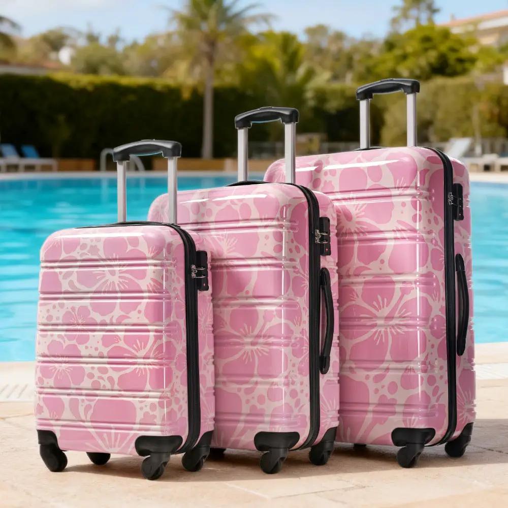 Hardshell Luggage Set 3-Piece Spinner Suitcases with TSA Lock by HouseOfZazla