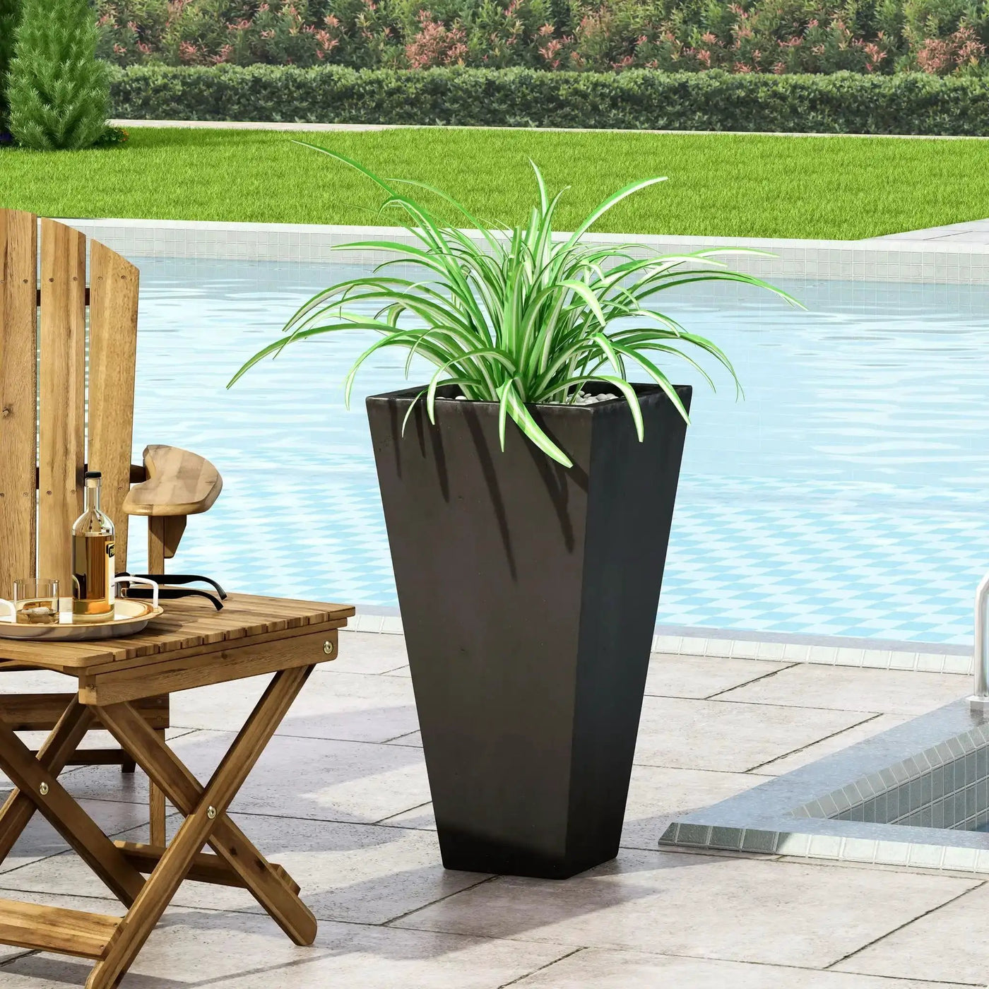 Outdoor Modern Cast Stone Planter by HouseOfZazla
