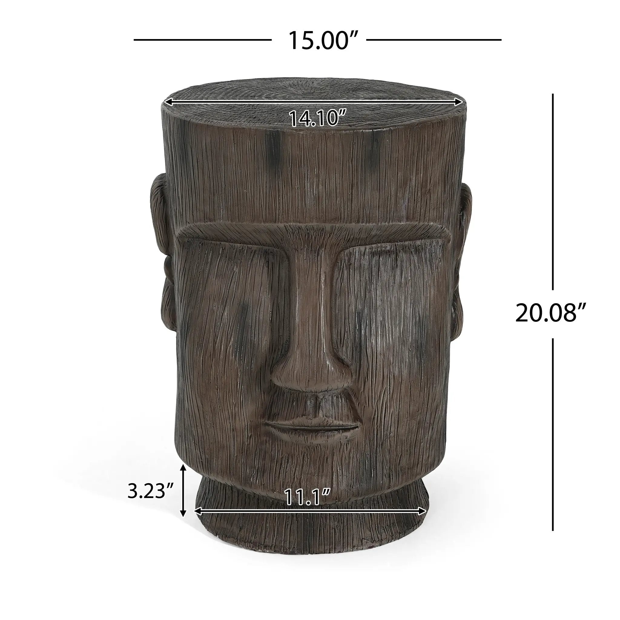Outdoor Side Table Easter Island Moai Statue Pedestal by HouseOfZazla