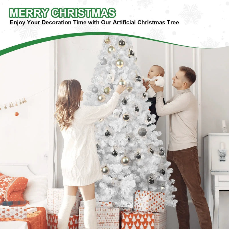 7ft White Christmas Tree with Memory Wire and 1064 Tips by HouseOfZazla