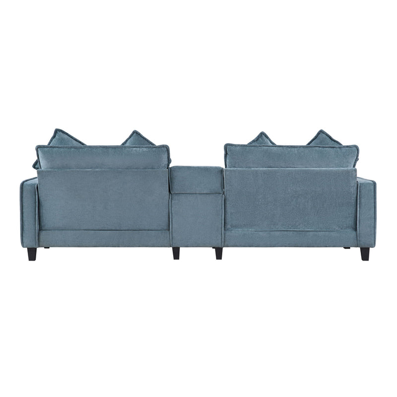 Modern Sectional Sofa With Removable Ottomans, USB Ports by HouseOfZazla