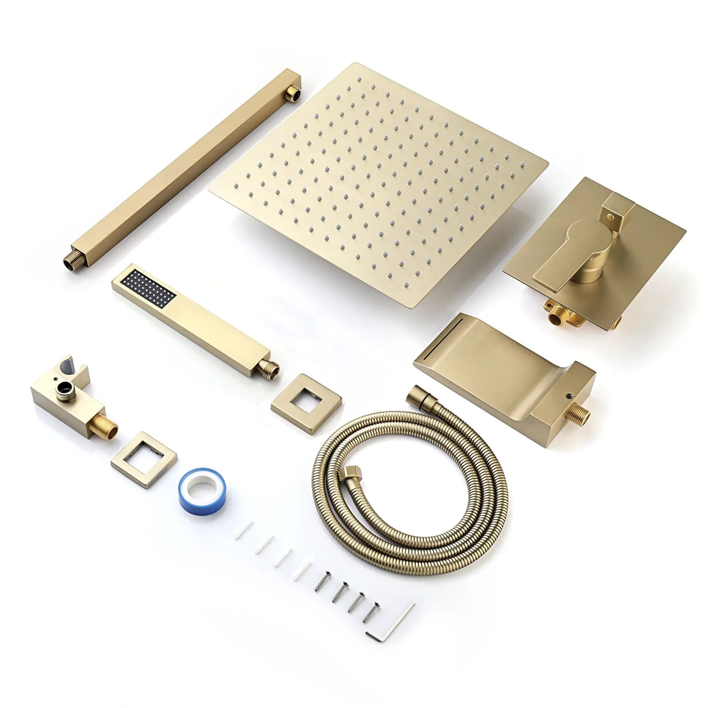 Modern 10" Wall Mounted Rainfall Shower Head System by HouseOfZazla