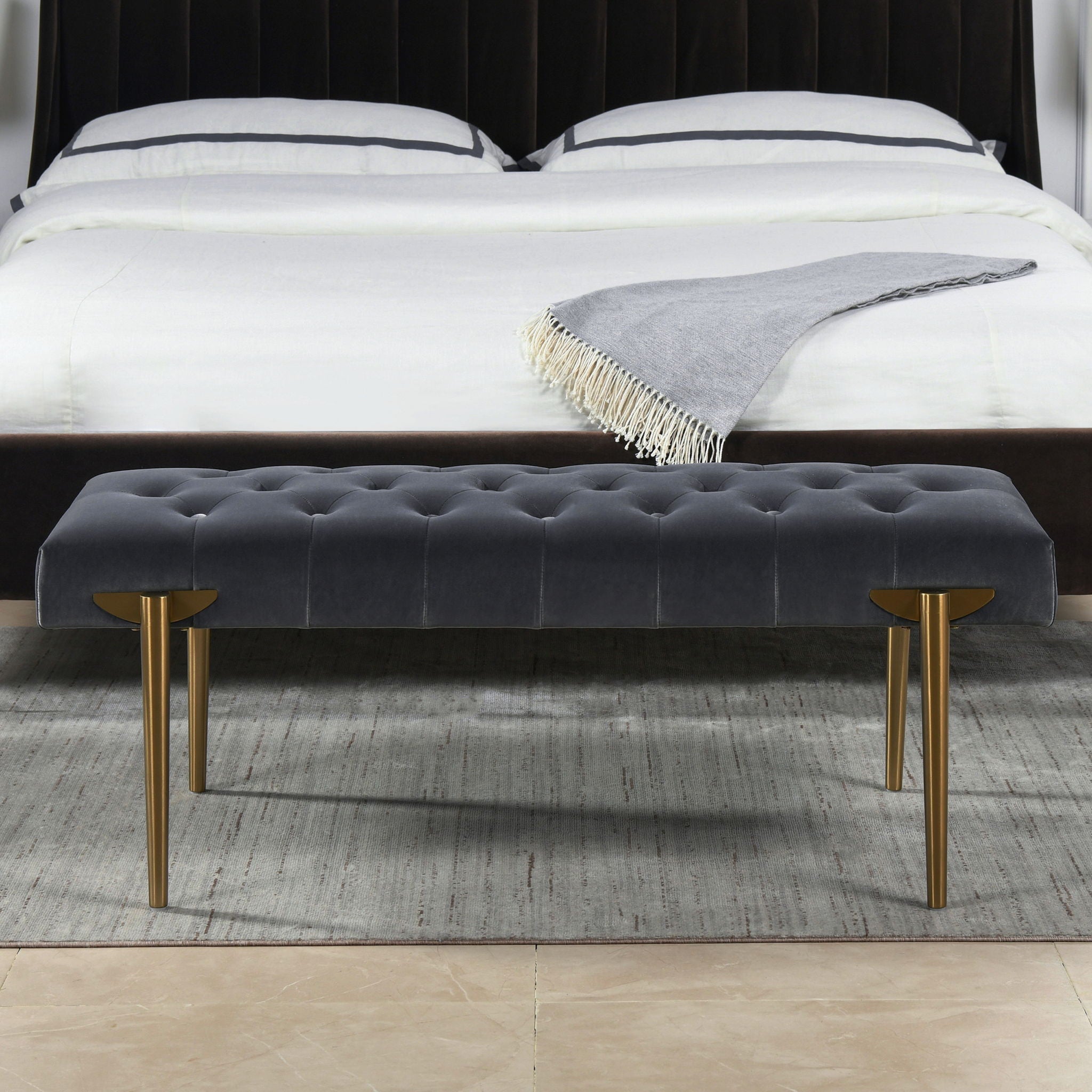 Aria - Upholstered Accent Bench by HouseOfZazla