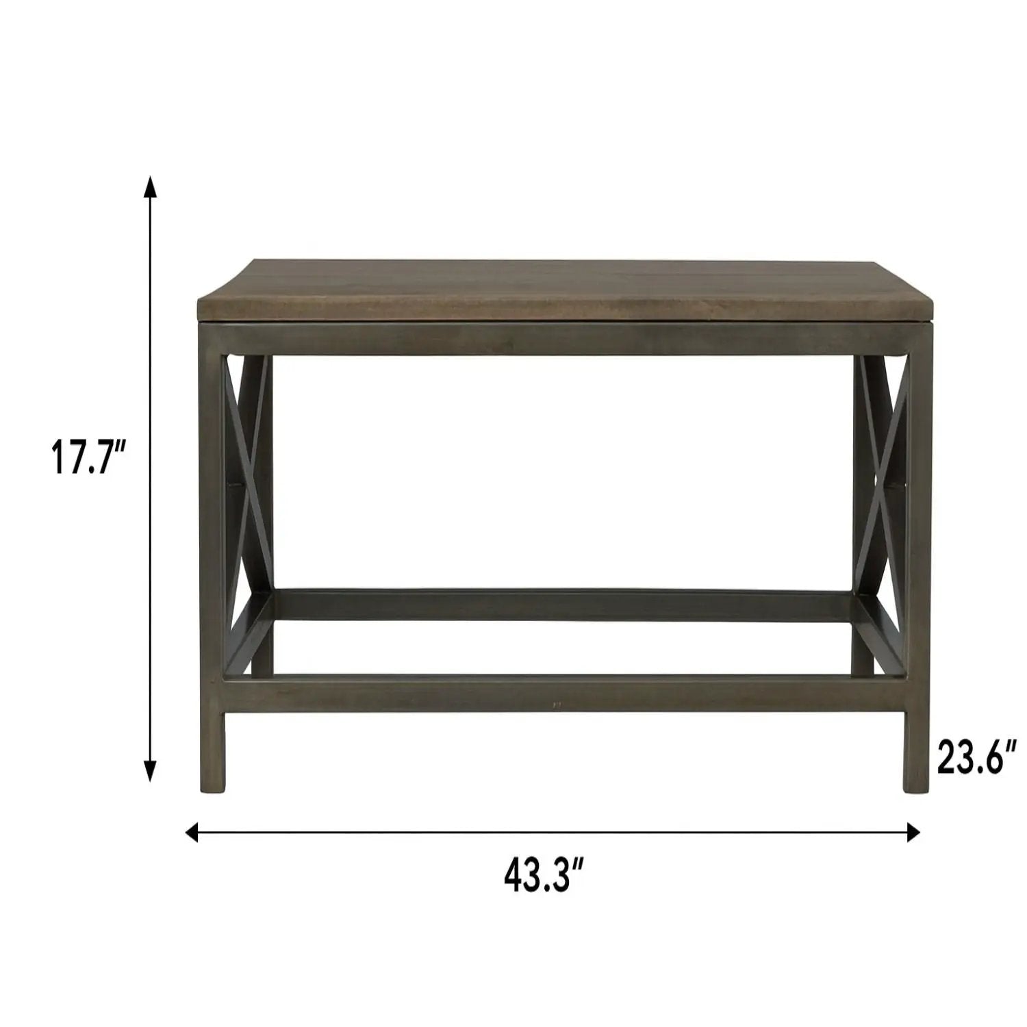 Cross Metal Coffee Table - Pewter by HouseOfZazla