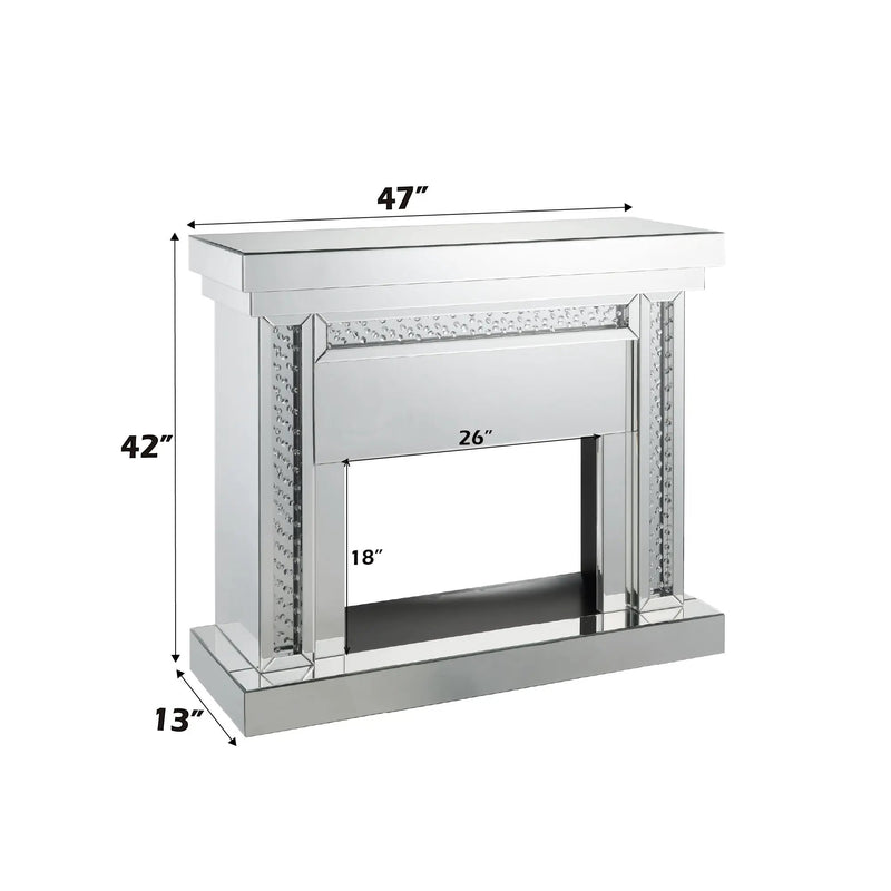 Nysa Mirrored & Faux Crystals Fireplace by HouseOfZazla