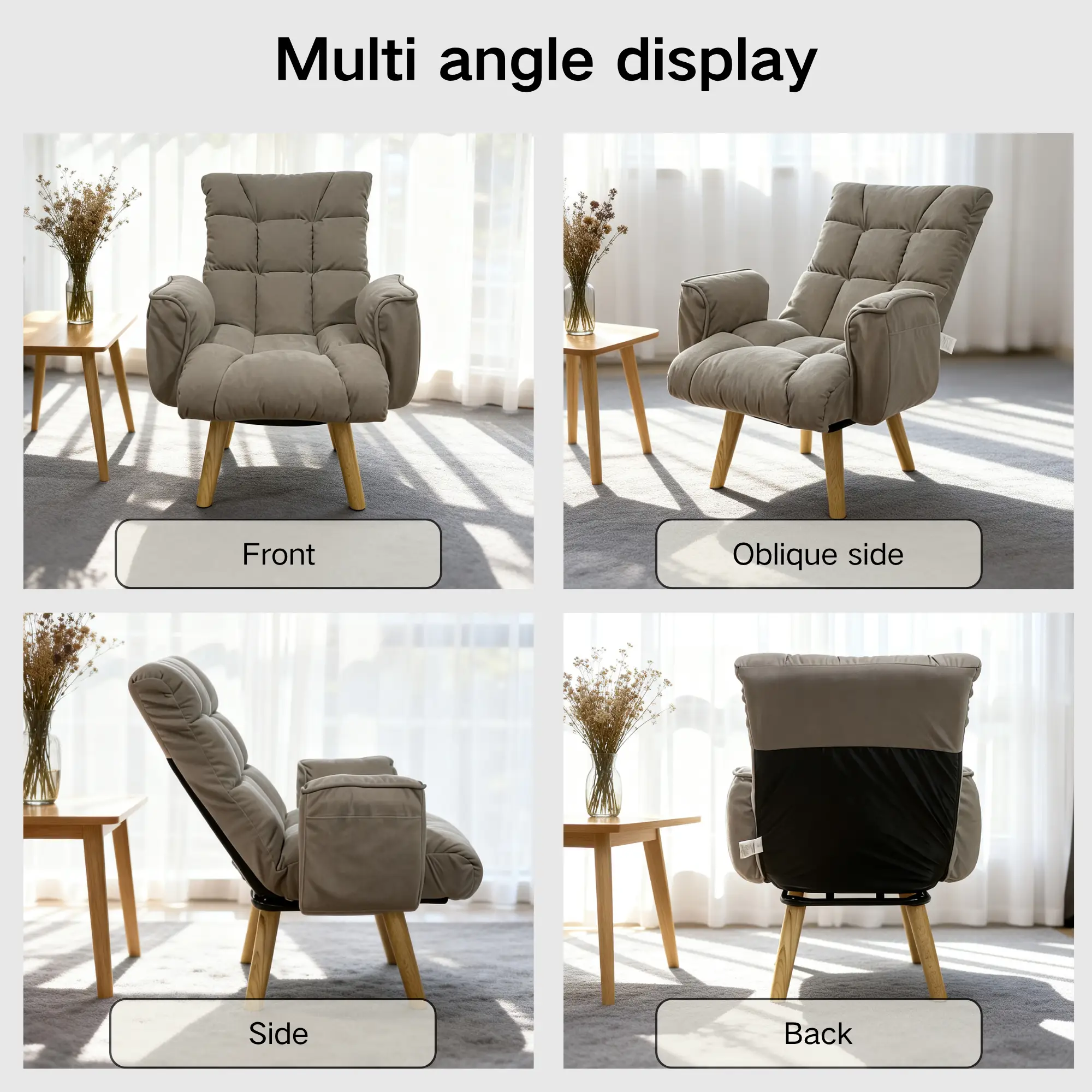 Rotatable Adjustable Back Lazy Sofa Lounge Chair by HouseOfZazla