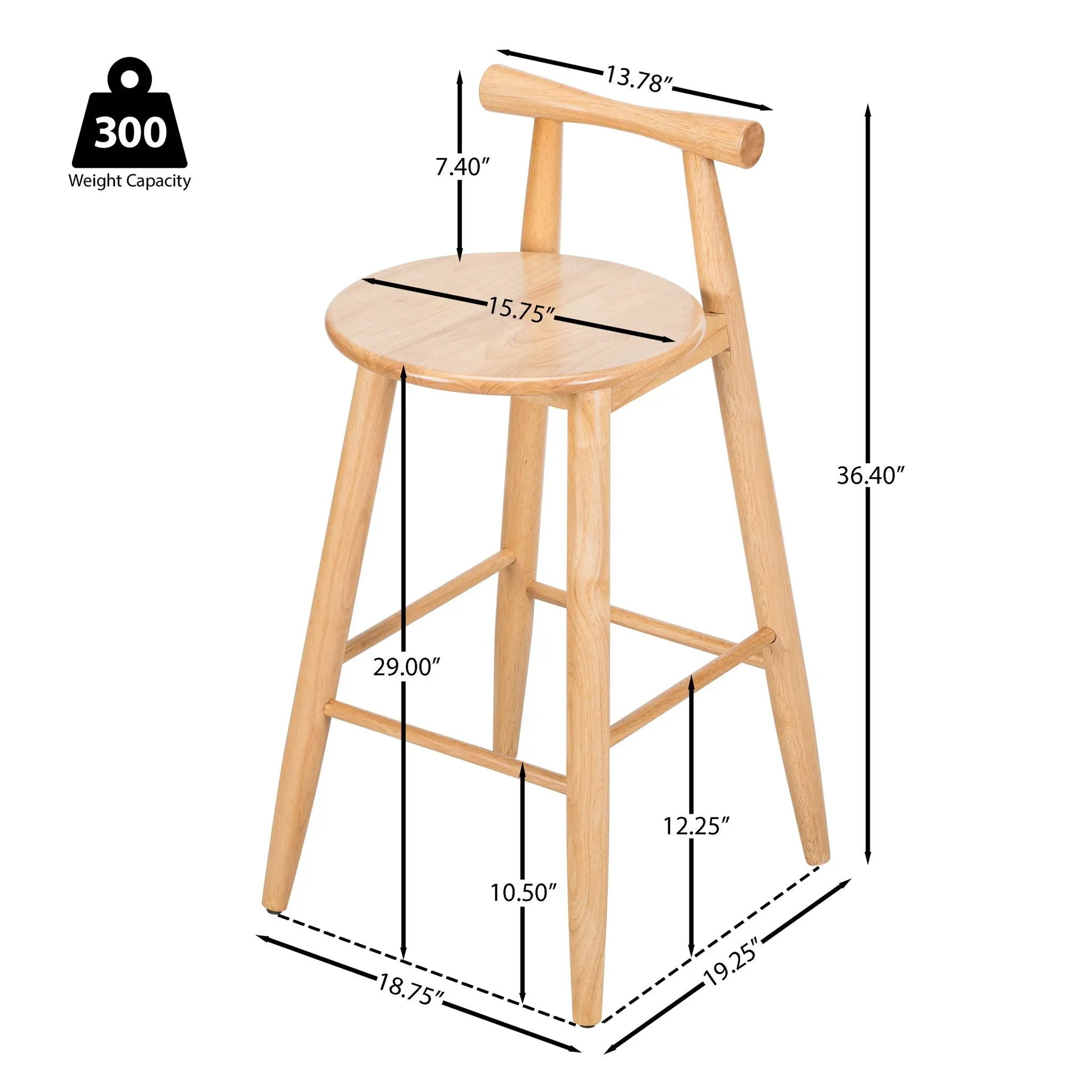 Grove Indoor Barstool (Set of 2) - Natural by HouseOfZazla