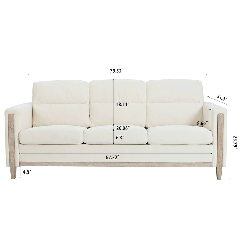 Comfortable Solid Wood Three-Seater Sofa by HouseOfZazla