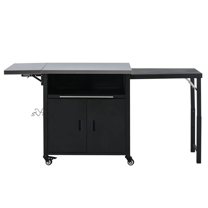 Foldable Outdoor Prep Station BBQ Cart Patio Dining Cart by HouseOfZazla