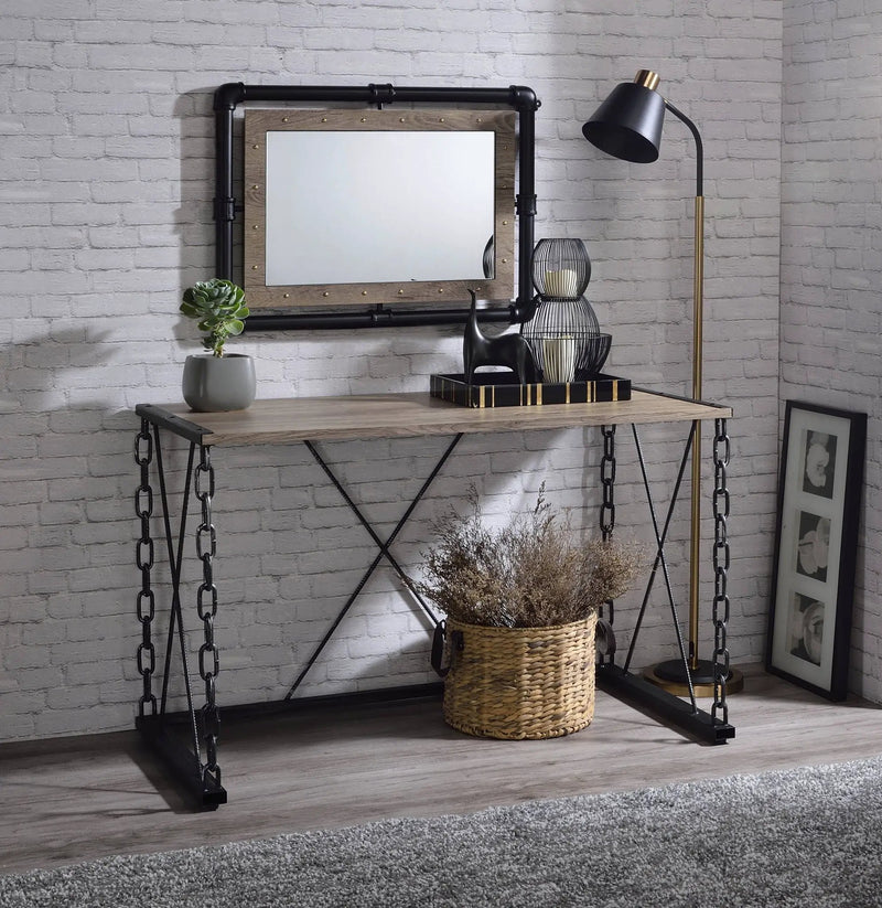 Jodie - Console Table (Same 92248) - Rustic Oak & Antique Black by Unique Piece Furniture