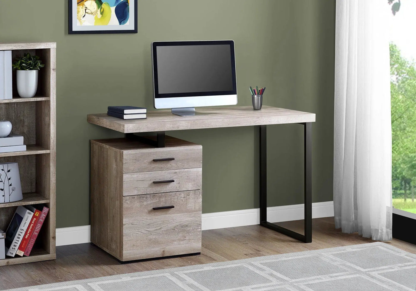 Computer Desk For Home Office, Left, Right Set - Up, Ample Storage Drawers by Unique Piece Furniture