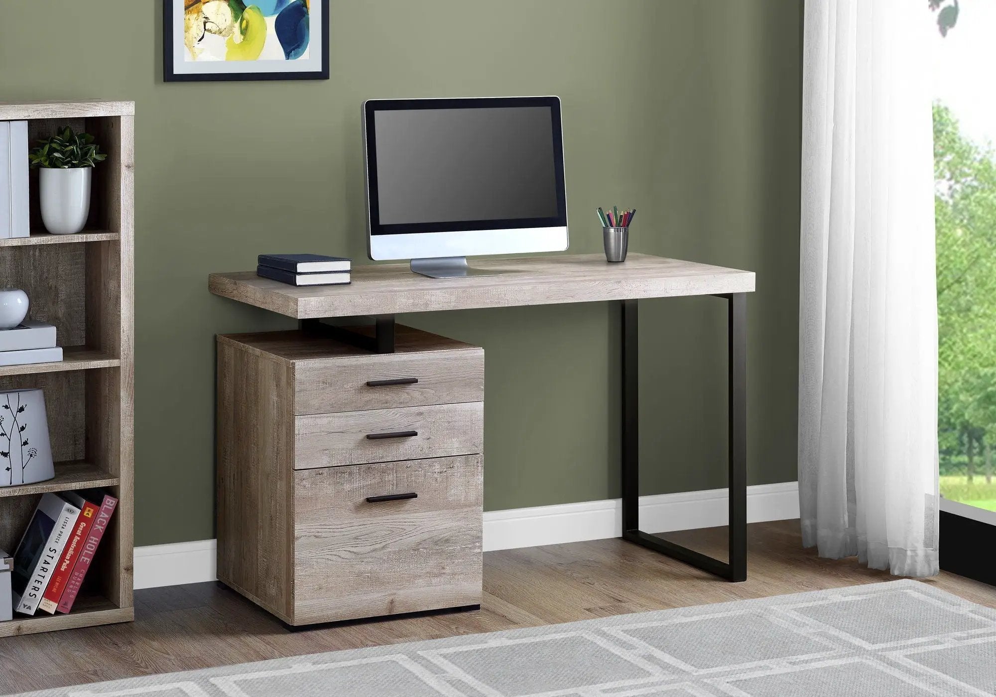 Computer Desk For Home Office, Left or Right Setup with Storage Drawers by HouseOfZazla