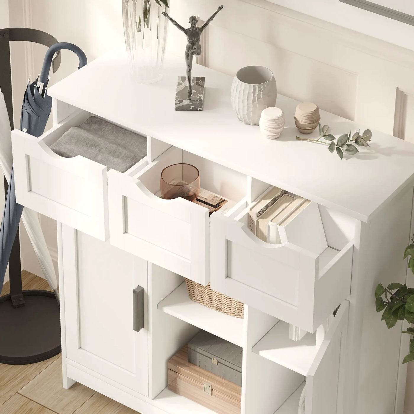 Storage Cabinets, Wooden Floor Cabinet, With Drawers And Shelves Storage Cabinets, Accent Cabinet For Living Room, Bedroom, Bathroom Furniture Home Decor by Unique Piece Furniture