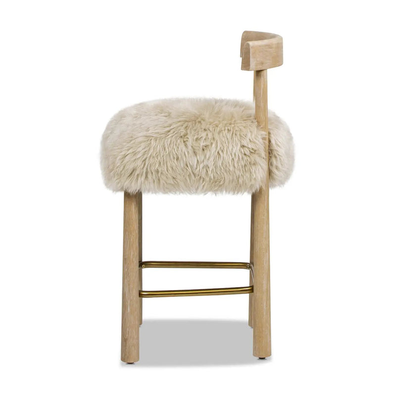 Arden 27.5 Genuine Fur Counter Height Bar Stool by HouseOfZazla