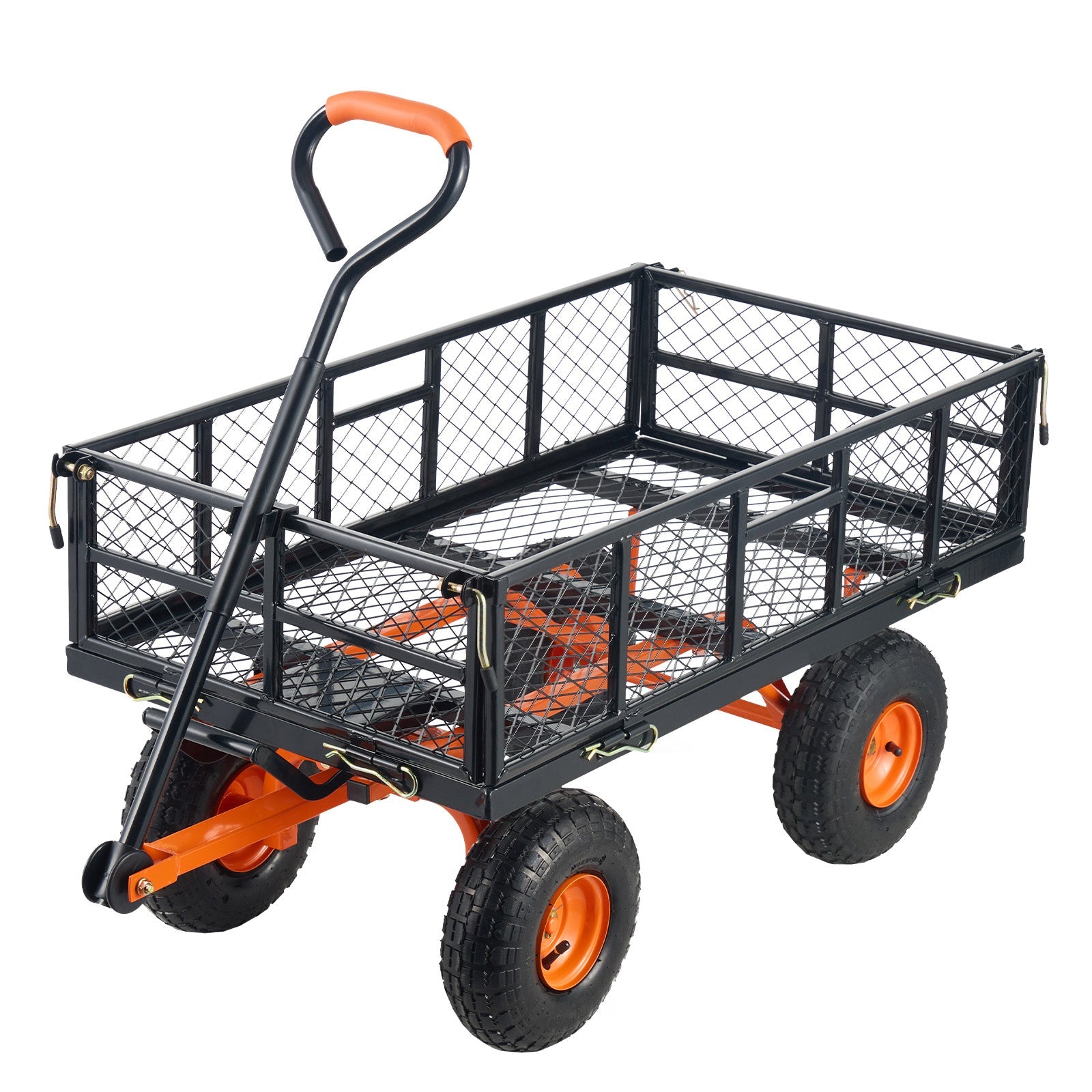 Metal Garden Dump Cart with Easy-Assemble Frame and Convertible Handle by HouseOfZazla