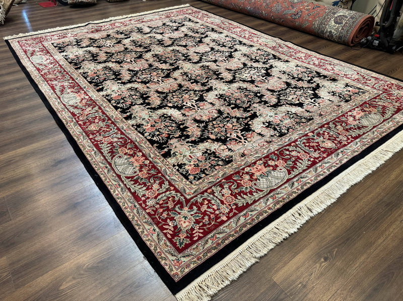 Sino Persian Rug 9x12, Black, Floral Bouquets by Jewel Rugs