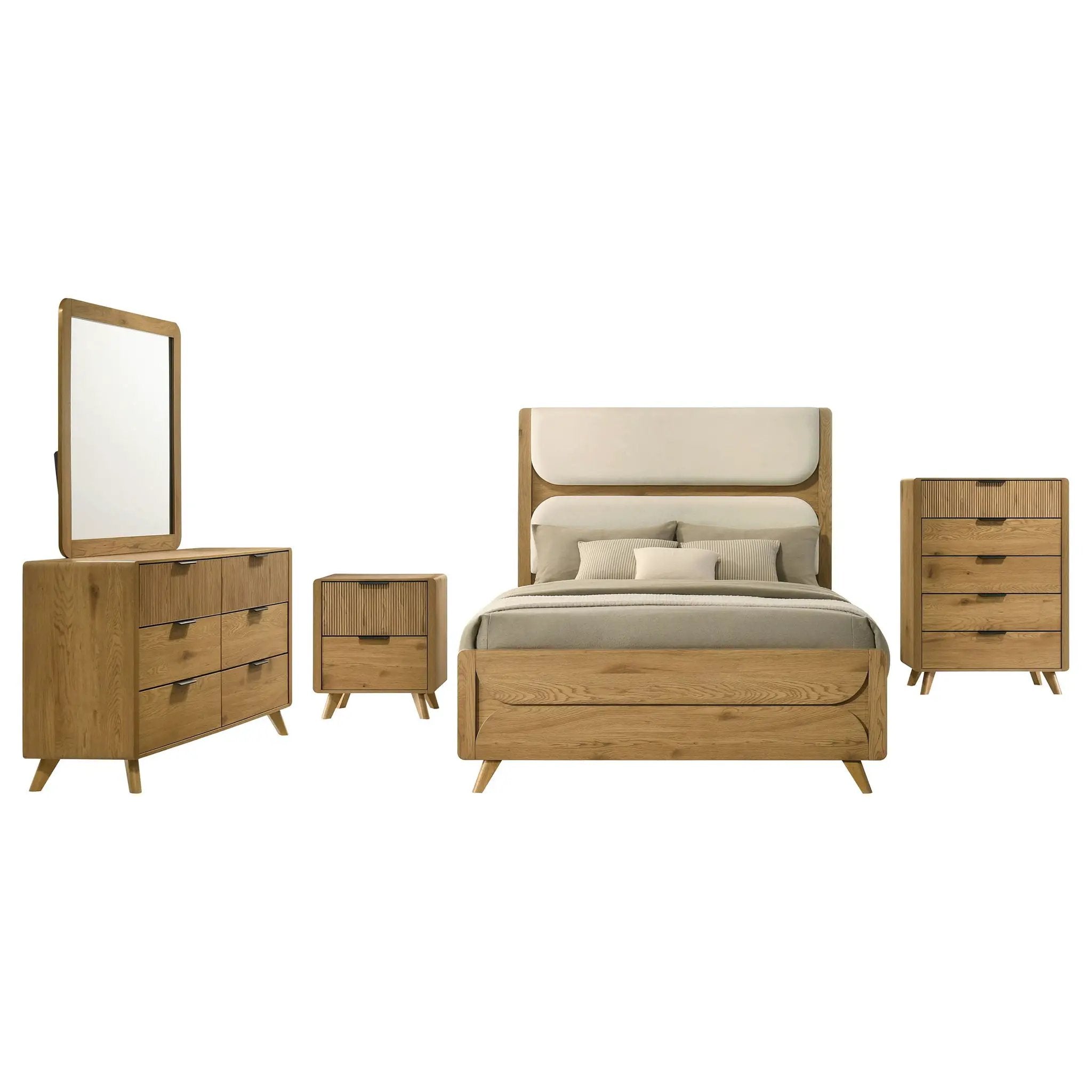 Bennett 5-piece Eastern King Bedroom Set Light Oak by Unique Piece Furniture