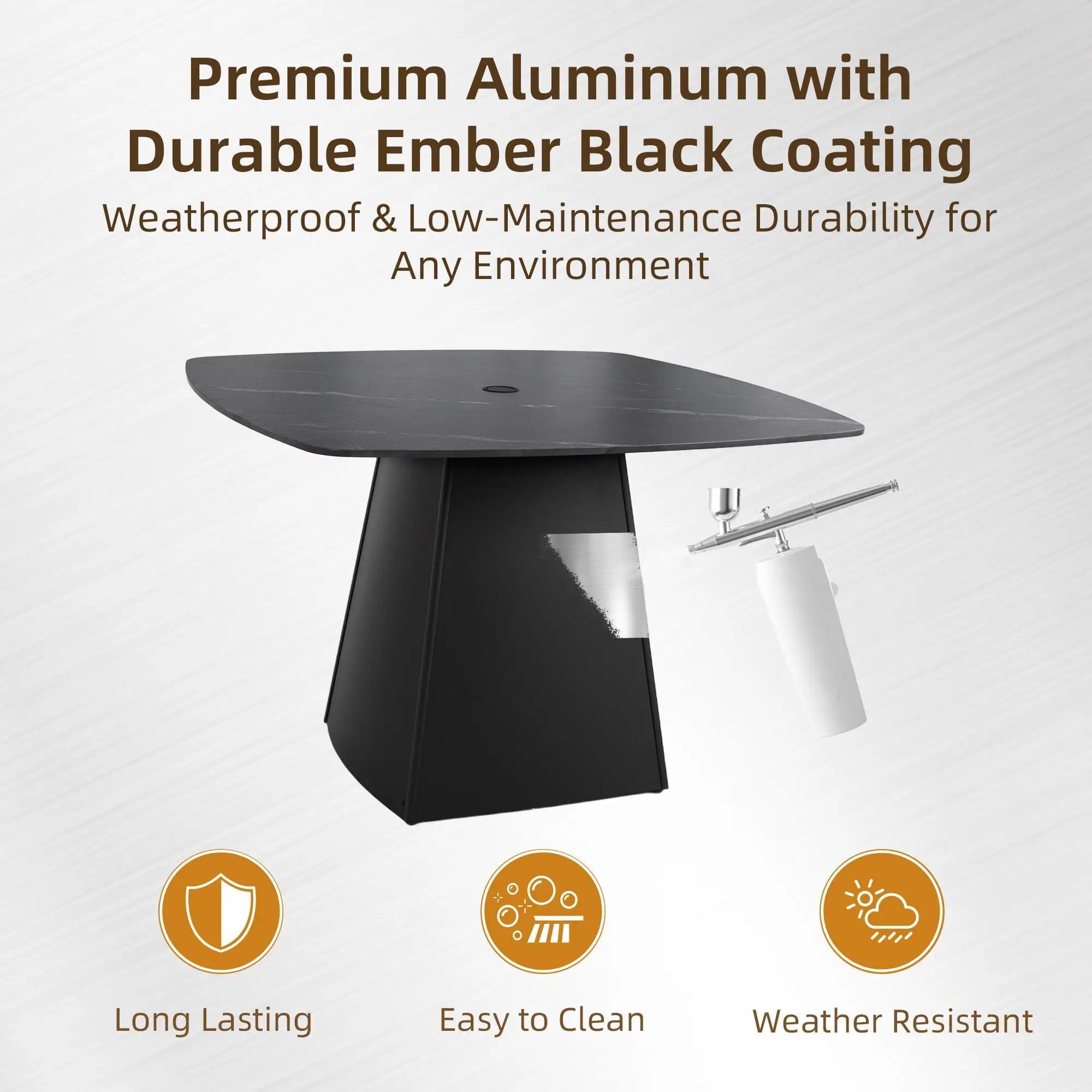 Rounded Square Outdoor Pedestal Dining Table by Unique Piece Furniture
