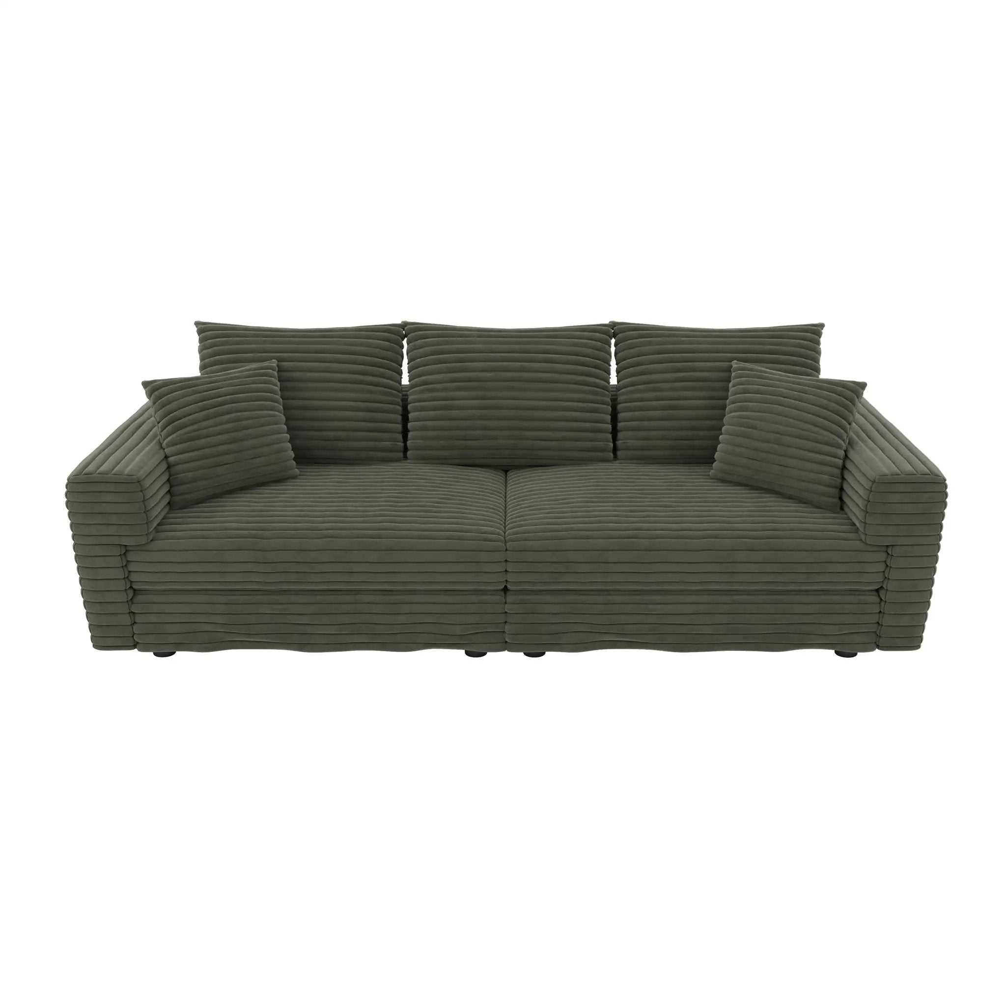 Convertible Deep Seat Sofa With Soft Pillows And Ottomans by HouseOfZazla