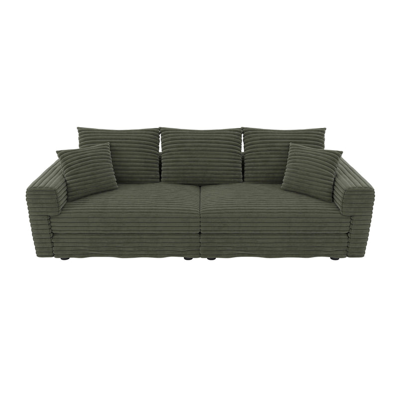 Convertible Deep Seat Sofa With Soft Pillows And Ottomans by HouseOfZazla