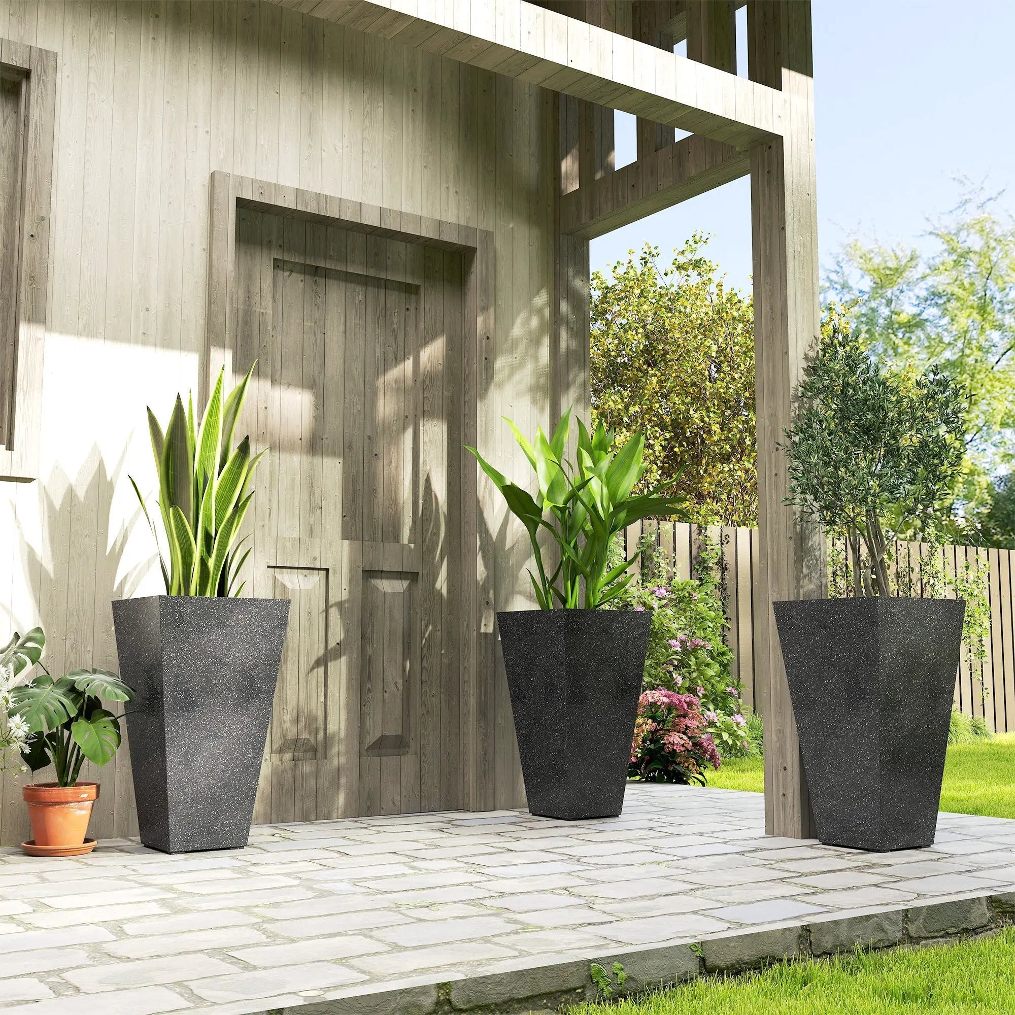 Outsunny 28" Tall Planters, Set of 3 by HouseOfZazla