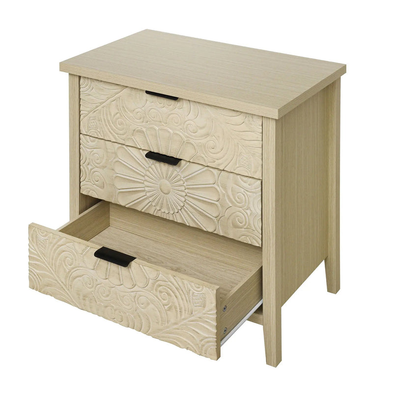 3 Drawer Cabinet - Natural Wood Finish by HouseOfZazla