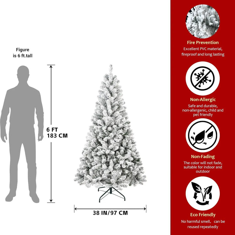 4FT Flocked Christmas Tree with 233 Tips by HouseOfZazla