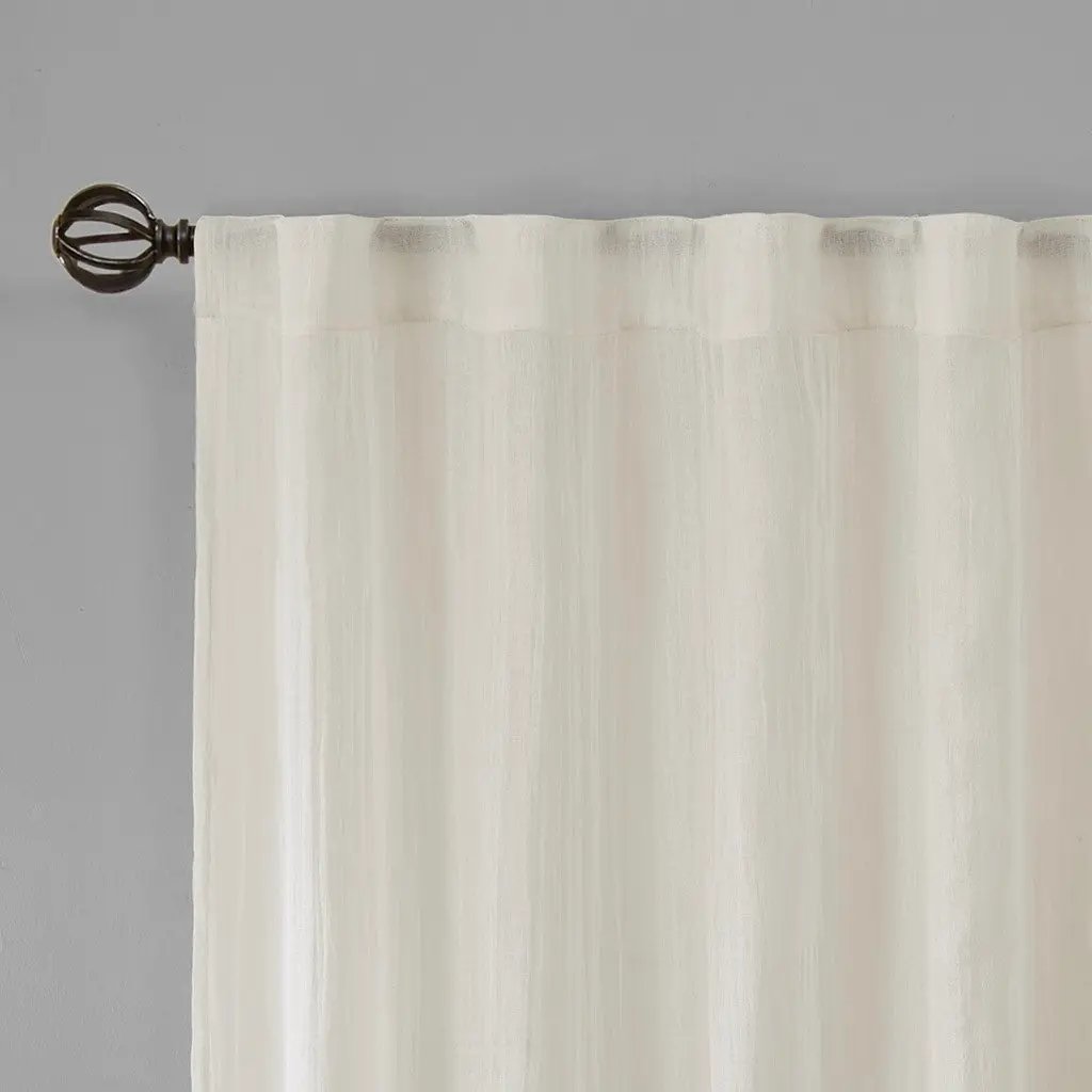 Solid Crushed Curtain Panel Pair (2 Pcs Window Panels) by HouseOfZazla
