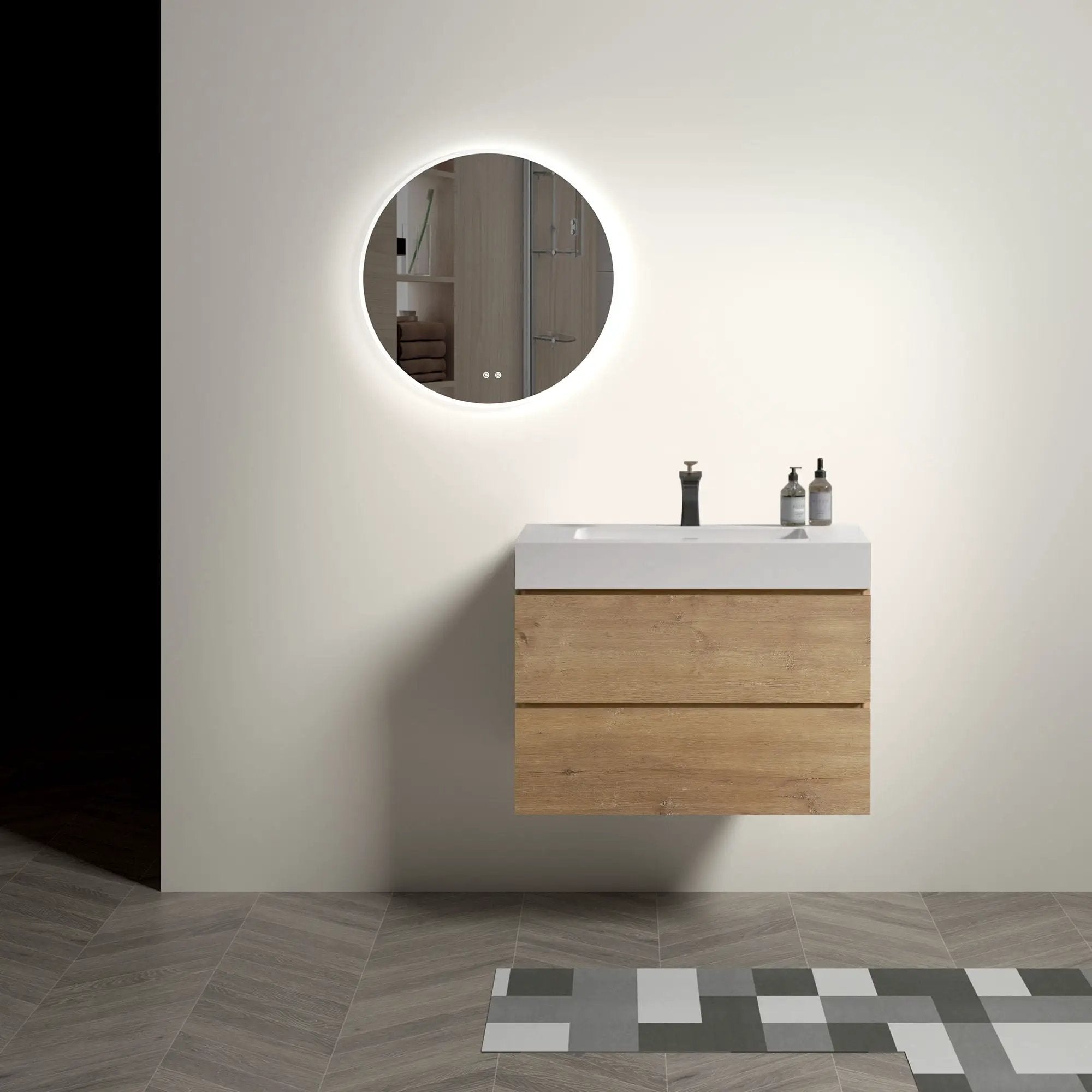 Alice - Bathroom Vanity With Sink, Large Storage Wall Mounted Floating Bathroom Vanity For Modern Bathroom by Unique Piece Furniture