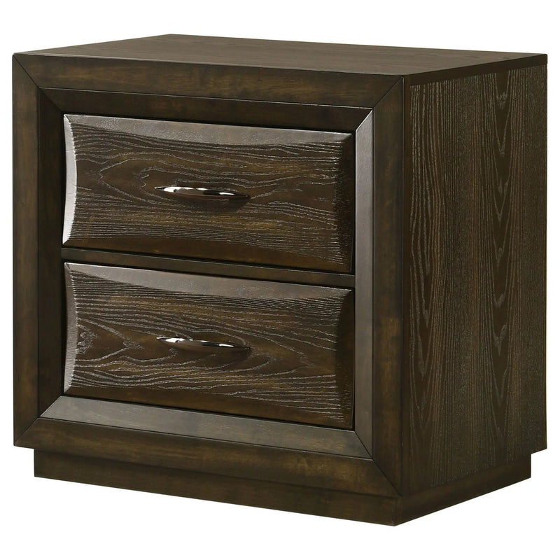 Atlas 2-drawer Bedroom Nightstand Bedside Table Dark Oak by Unique Piece Furniture