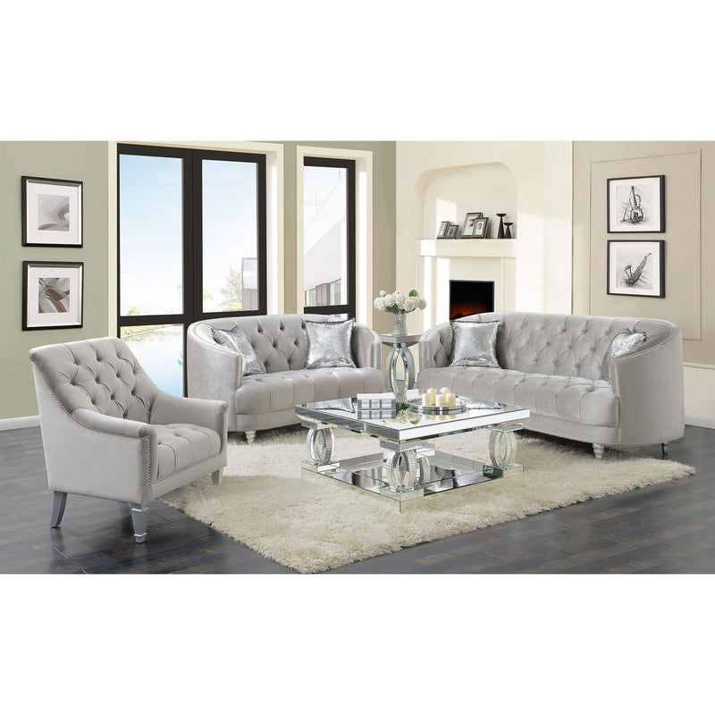 Colby - Loveseat With Tufted Design - Gray by HouseOfZazla