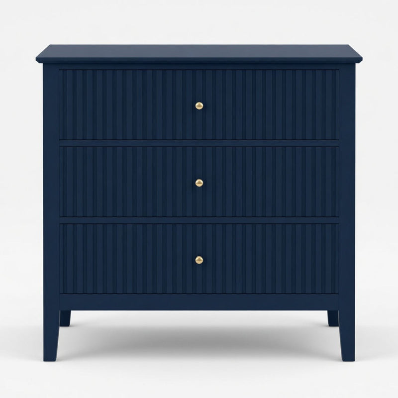 Fluted 3 Drawer Nightstand With Soft Close Slides by HouseOfZazla