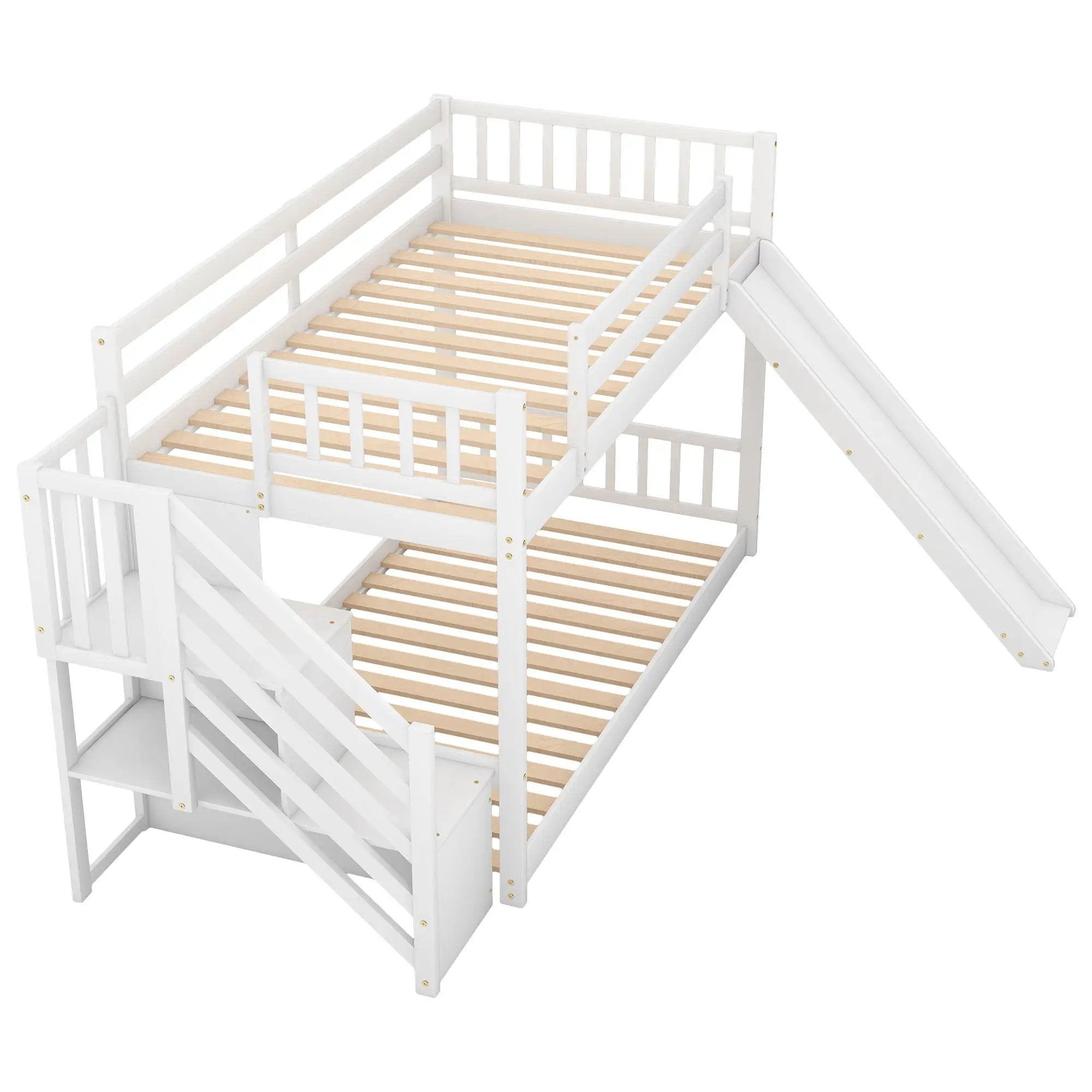 Bunk Bed With Convertible Slide And Stairway by Unique Piece Furniture