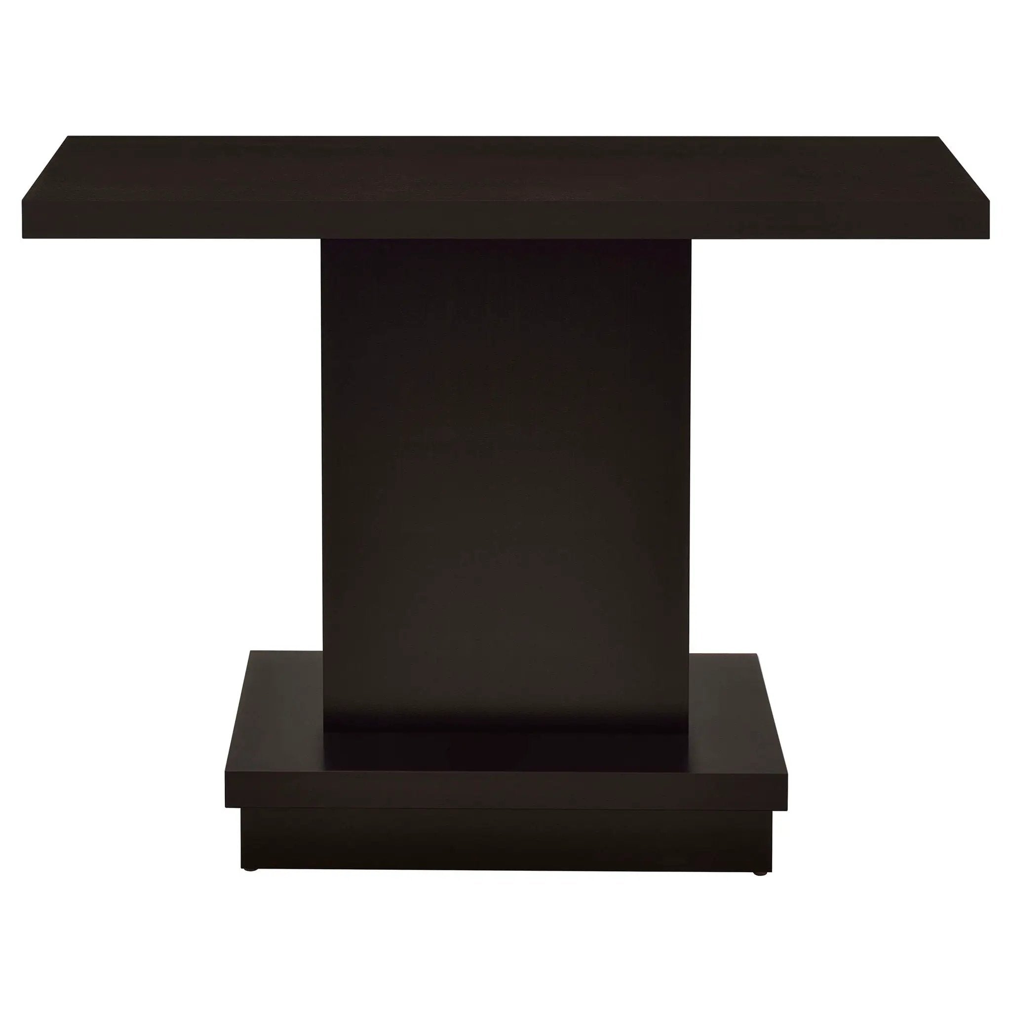 Fiona - Pedestal Console Table With Geometric Design - Cappuccino by HouseOfZazla