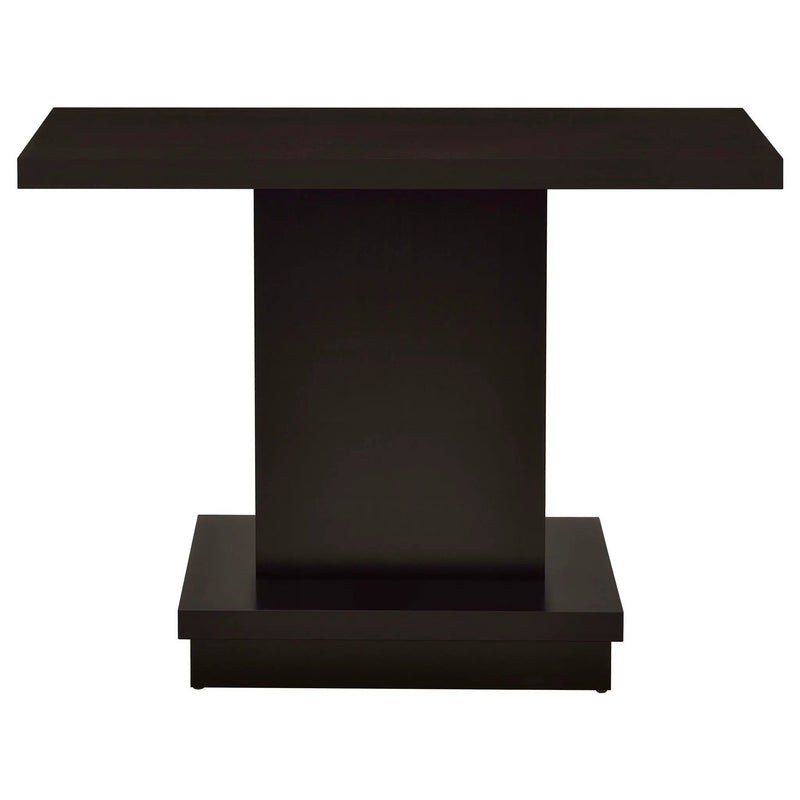 Fiona - Pedestal Console Table With Geometric Design - Cappuccino by HouseOfZazla