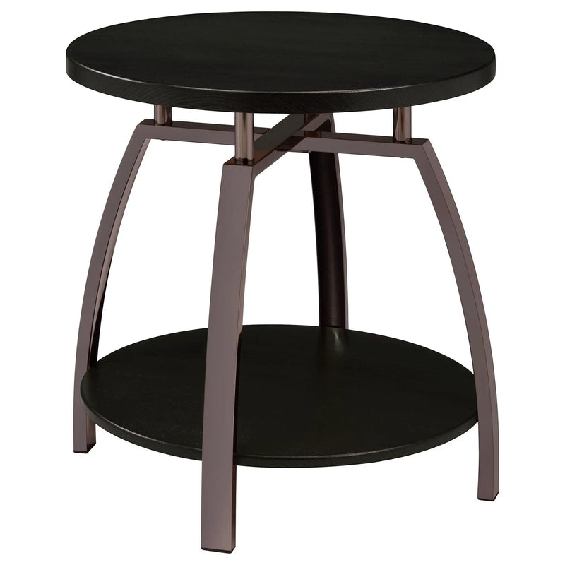 Dacre 3-piece Round Coffee and End Table Set Dark Charcoal by Unique Piece Furniture