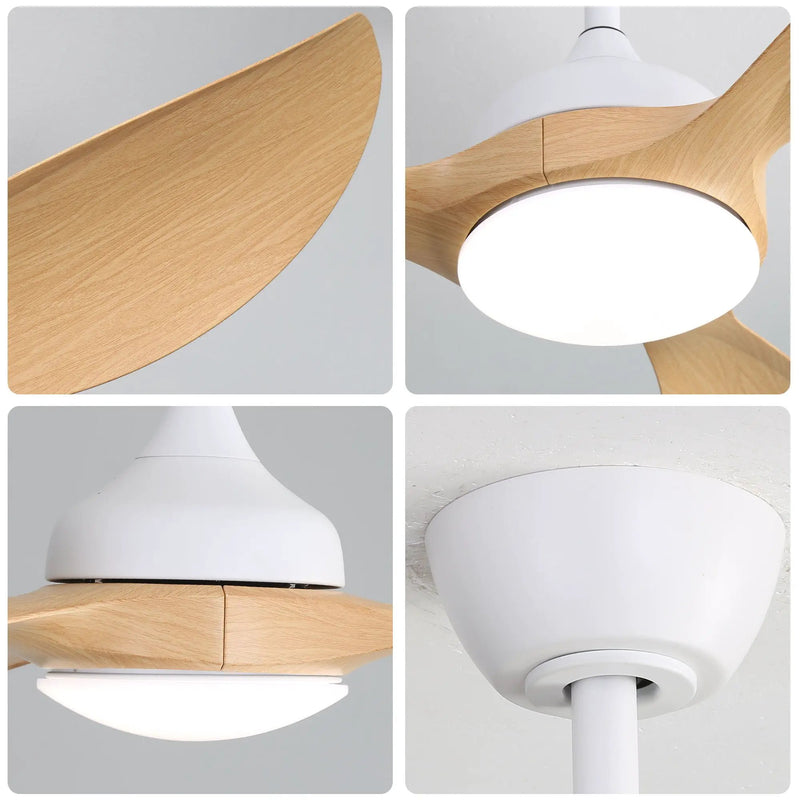 Modern Ceiling Fans Dimmable LED Light Quiet DC Reversible Motor For Indoor & Outdoor - White by Unique Piece Furniture