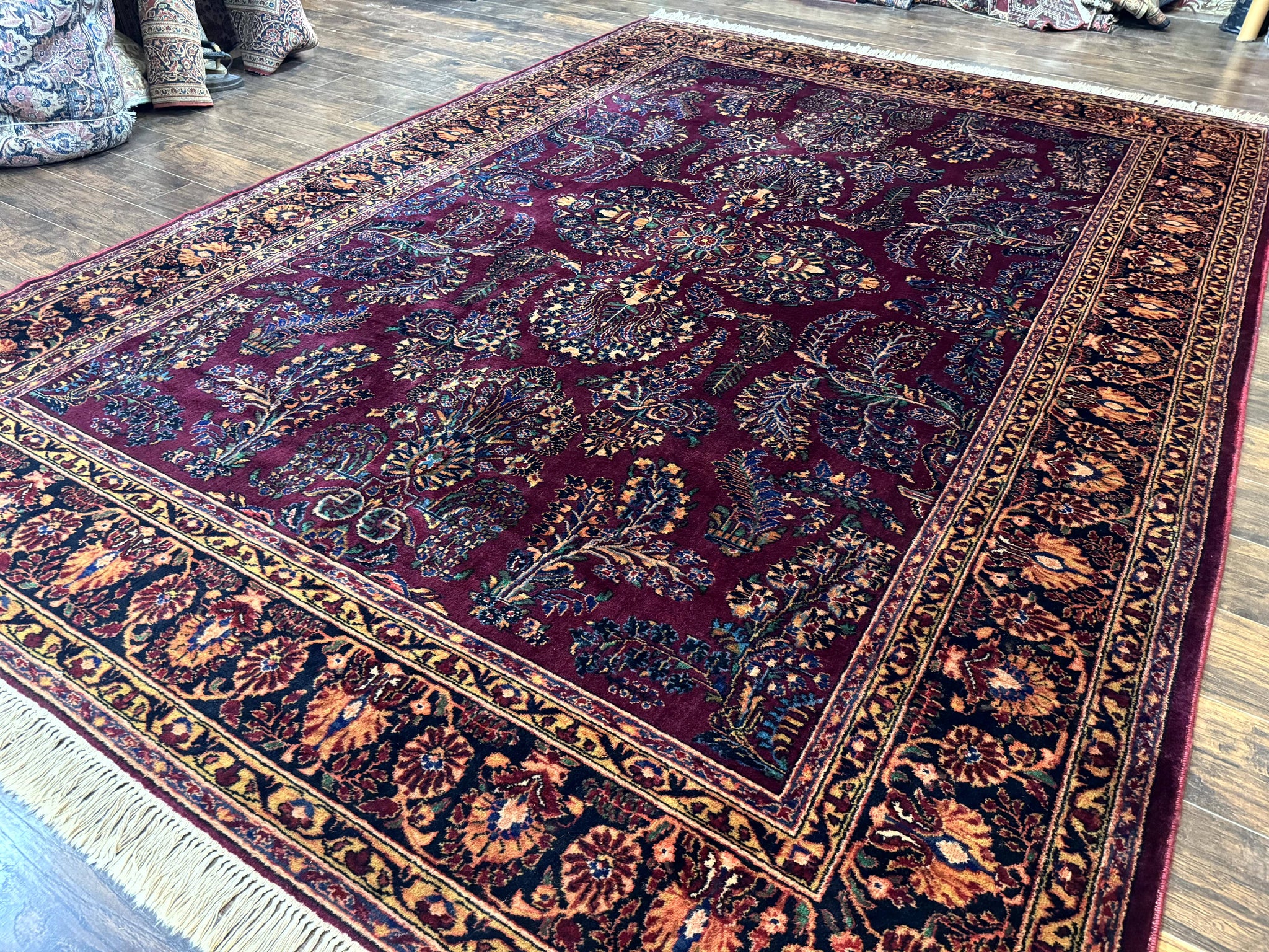 Antique Karastan Rug 8.6 x 12, Wool Pile, Vintage Discontinued Karastan Sarouk Lanamar by Jewel Rugs