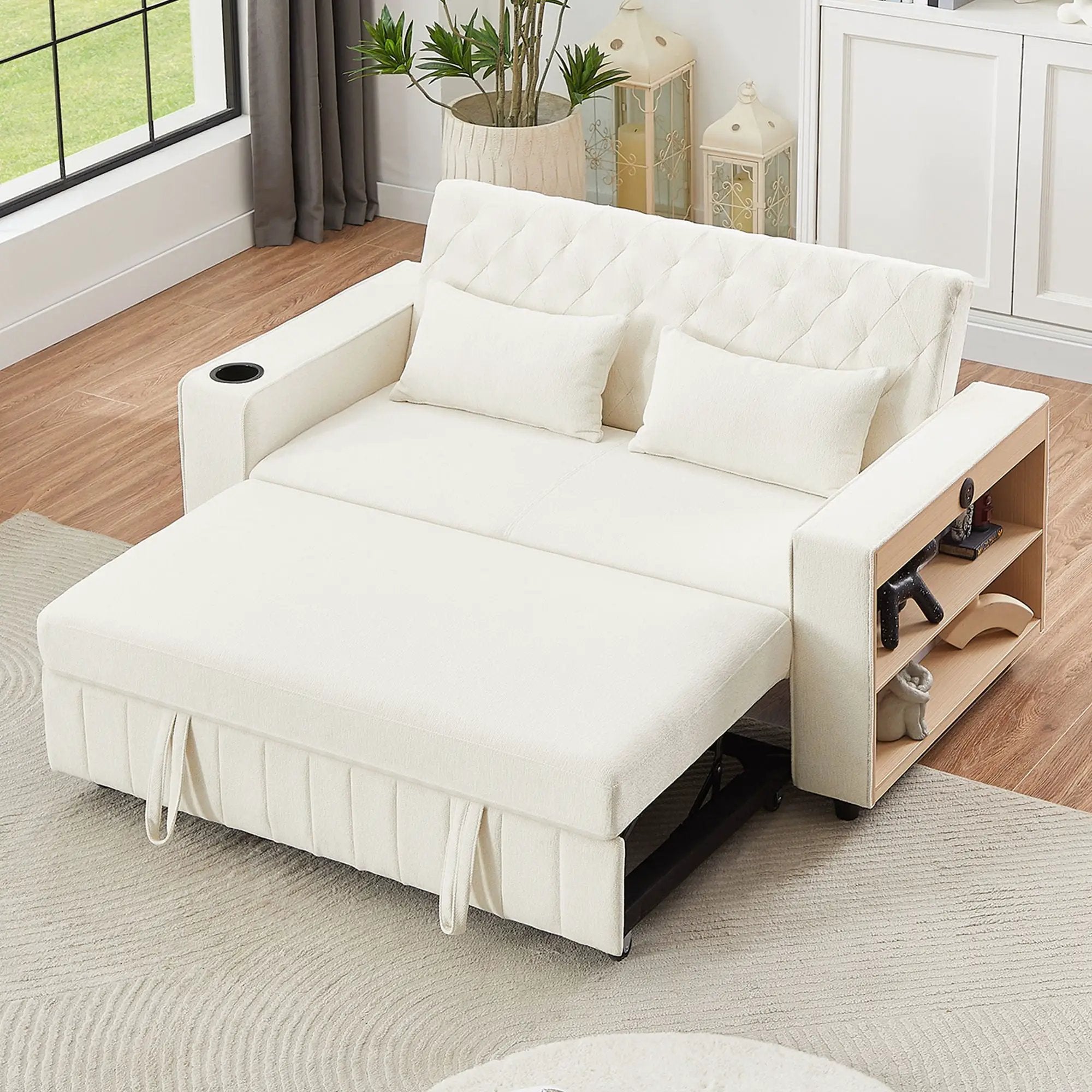 Pull-Out Sofa Bed Convertible Couch With Adjustable Backrest For Living Room by HouseOfZazla