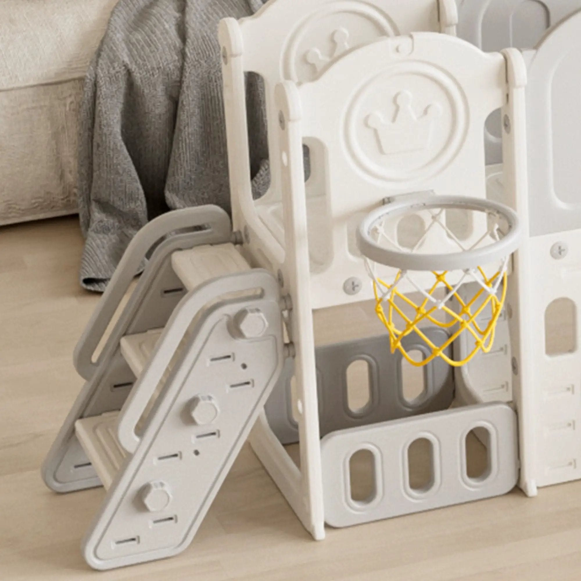 Toddler Slide Kids Playground With Basketball Hoop And Swing by HouseOfZazla