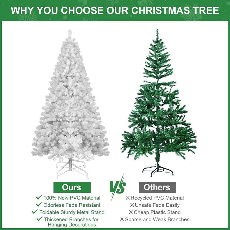 7ft White Christmas Tree with Memory Wire and 1064 Tips by HouseOfZazla