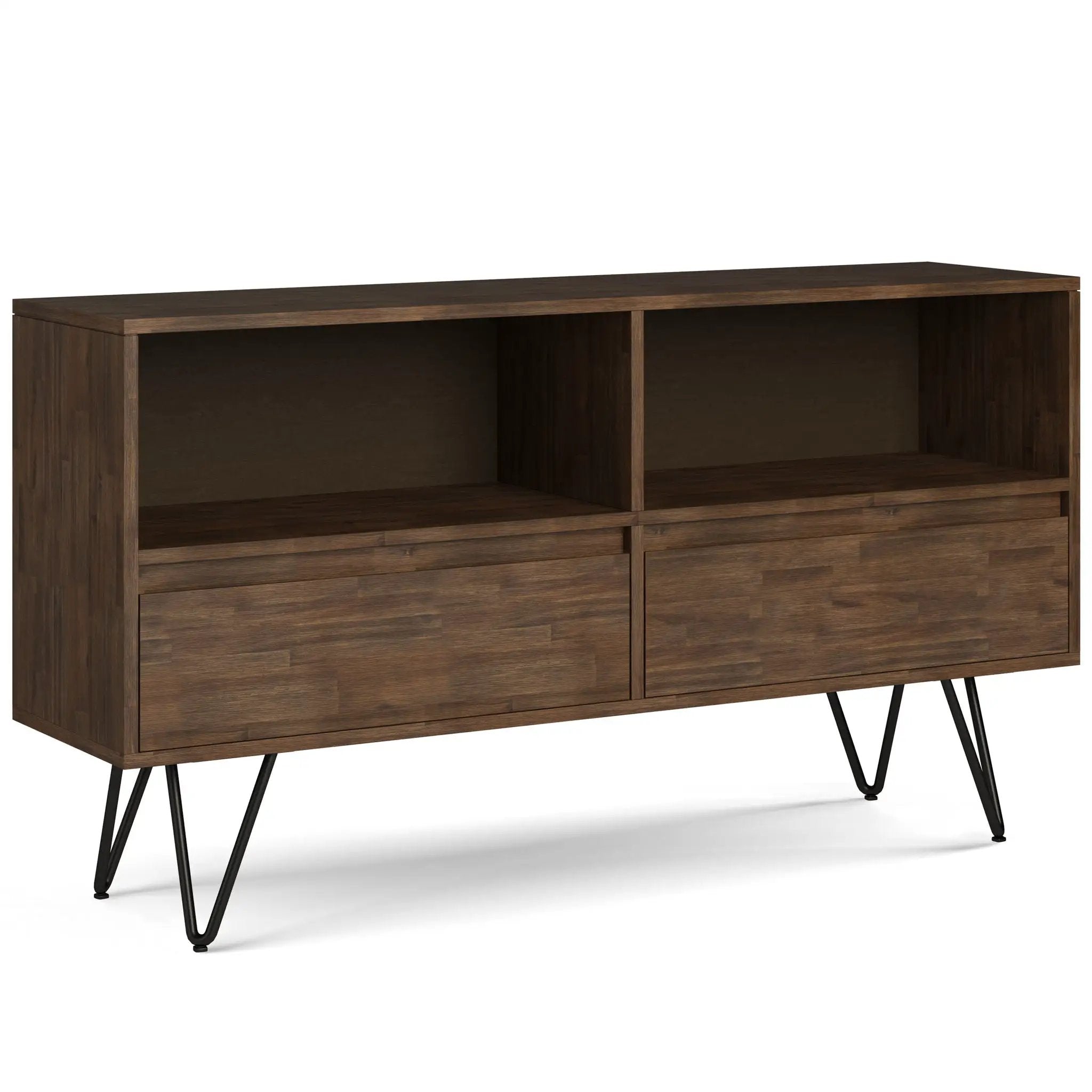 Chase - Low Bookcase - Rustic Natural Aged Brown by HouseOfZazla