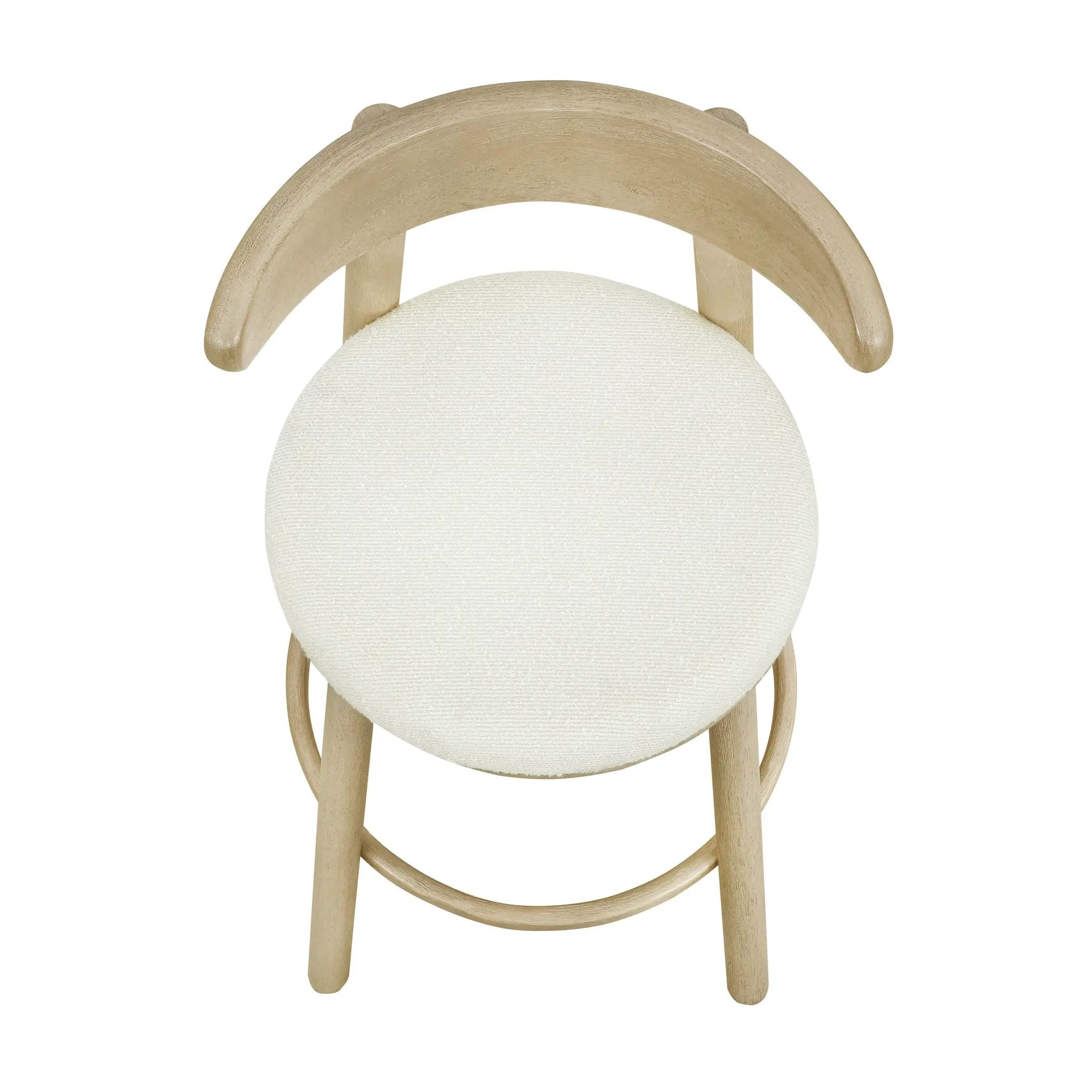 Round Cushion Bar Stools (Natural Ash + Beige) by HouseOfZazla