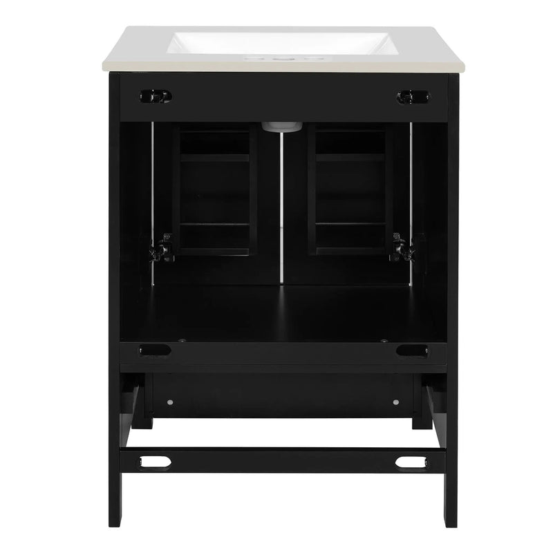 Bathroom Vanity With Integrated Undermount Ceramic Sink, 2 Doors And 1 Drawer, Soft Close Hinges